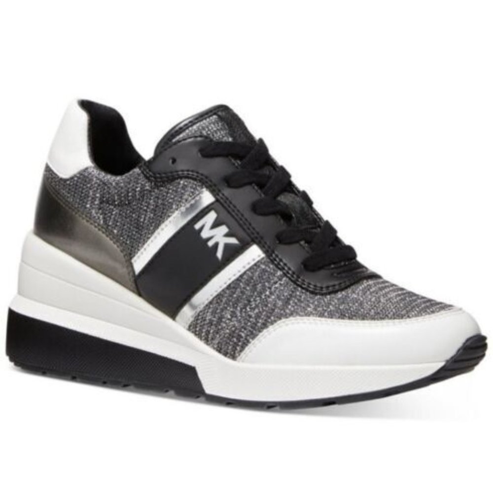 Michael Kors Mabel Anthracite Trainer Wedges Sneakers Shoes Flats Multi Size NEW